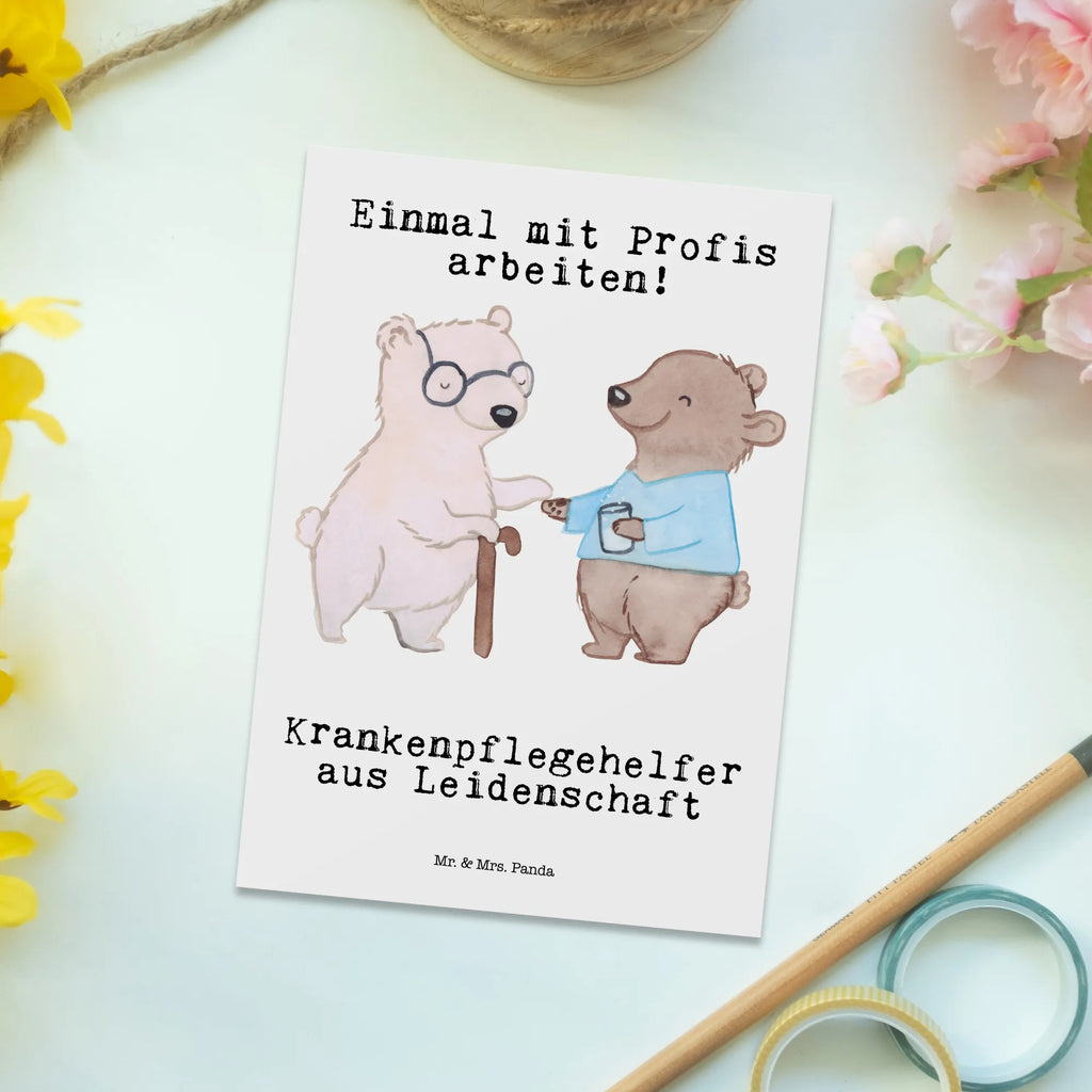 Postkarte Krankenpflegehelfer aus Leidenschaft Postkarte, Karte, Geschenkkarte, Grußkarte, Einladung, Ansichtskarte, Geburtstagskarte, Einladungskarte, Dankeskarte, Ansichtskarten, Einladung Geburtstag, Einladungskarten Geburtstag, Beruf, Ausbildung, Jubiläum, Abschied, Rente, Kollege, Kollegin, Geschenk, Schenken, Arbeitskollege, Mitarbeiter, Firma, Danke, Dankeschön, Krankenpflegehelfer, Pflegehelfer, Pflegekraft