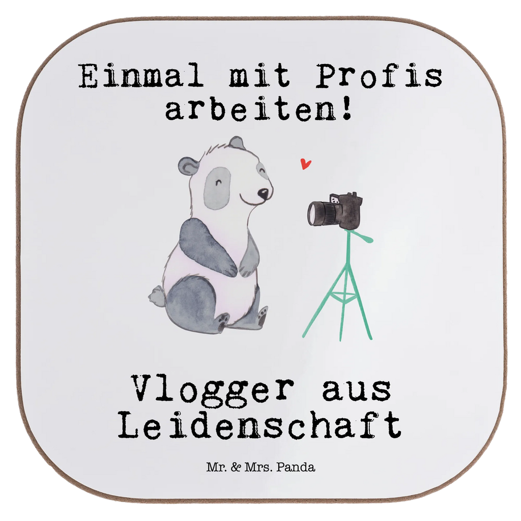 Quadratische Untersetzer Vlogger aus Leidenschaft Untersetzer, Bierdeckel, Glasuntersetzer, Untersetzer Gläser, Getränkeuntersetzer, Untersetzer aus Holz, Untersetzer für Gläser, Korkuntersetzer, Untersetzer Holz, Holzuntersetzer, Tassen Untersetzer, Untersetzer Design, Beruf, Ausbildung, Jubiläum, Abschied, Rente, Kollege, Kollegin, Geschenk, Schenken, Arbeitskollege, Mitarbeiter, Firma, Danke, Dankeschön