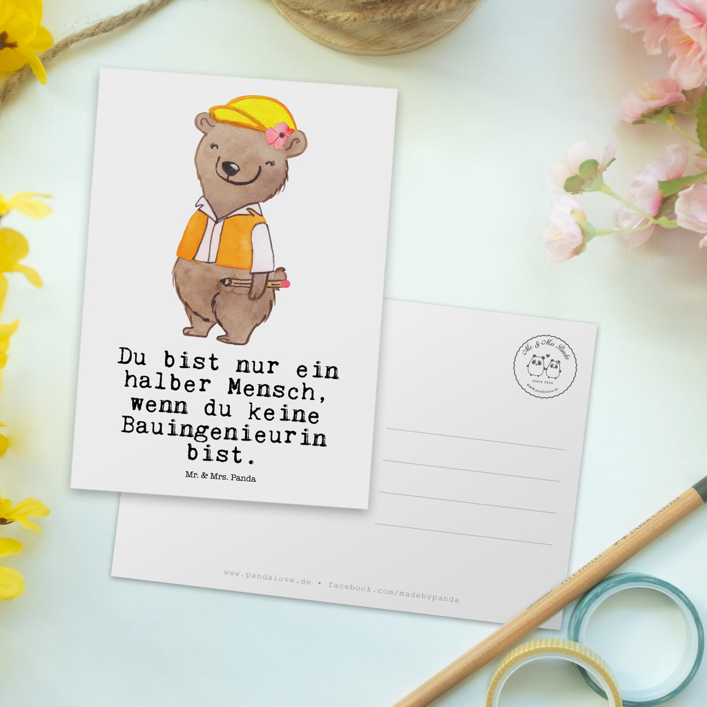 Postkarte Bauingenieurin mit Herz Postkarte, Karte, Geschenkkarte, Grußkarte, Einladung, Ansichtskarte, Geburtstagskarte, Einladungskarte, Dankeskarte, Ansichtskarten, Einladung Geburtstag, Einladungskarten Geburtstag, Beruf, Ausbildung, Jubiläum, Abschied, Rente, Kollege, Kollegin, Geschenk, Schenken, Arbeitskollege, Mitarbeiter, Firma, Danke, Dankeschön, Bauingenieurin, Statikerin, Ingeniuerin, Baustelle, Studium