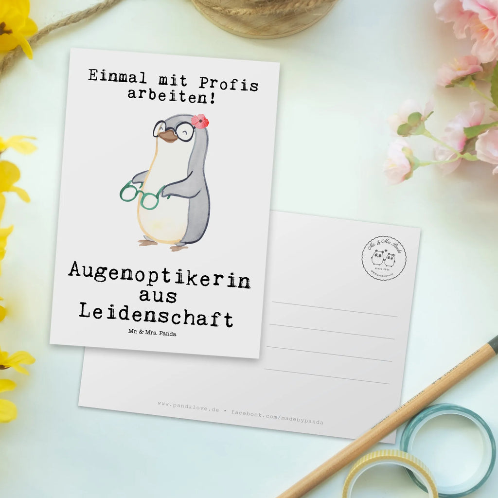 Postkarte Augenoptikerin aus Leidenschaft Postkarte, Karte, Geschenkkarte, Grußkarte, Einladung, Ansichtskarte, Geburtstagskarte, Einladungskarte, Dankeskarte, Ansichtskarten, Einladung Geburtstag, Einladungskarten Geburtstag, Beruf, Ausbildung, Jubiläum, Abschied, Rente, Kollege, Kollegin, Geschenk, Schenken, Arbeitskollege, Mitarbeiter, Firma, Danke, Dankeschön, Augenoptikerin, Optikerin, Augenärztin, Optometristin, Brillenverkäuferin, Brillengeschäft, Eröffnung