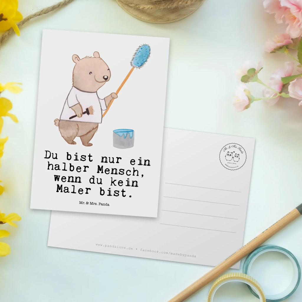 Postkarte Maler mit Herz Postkarte, Karte, Geschenkkarte, Grußkarte, Einladung, Ansichtskarte, Geburtstagskarte, Einladungskarte, Dankeskarte, Ansichtskarten, Einladung Geburtstag, Einladungskarten Geburtstag, Beruf, Ausbildung, Jubiläum, Abschied, Rente, Kollege, Kollegin, Geschenk, Schenken, Arbeitskollege, Mitarbeiter, Firma, Danke, Dankeschön, Maler, Malermeister, Gesellenprüfung, Meisterprüfung, Malerbetrieb