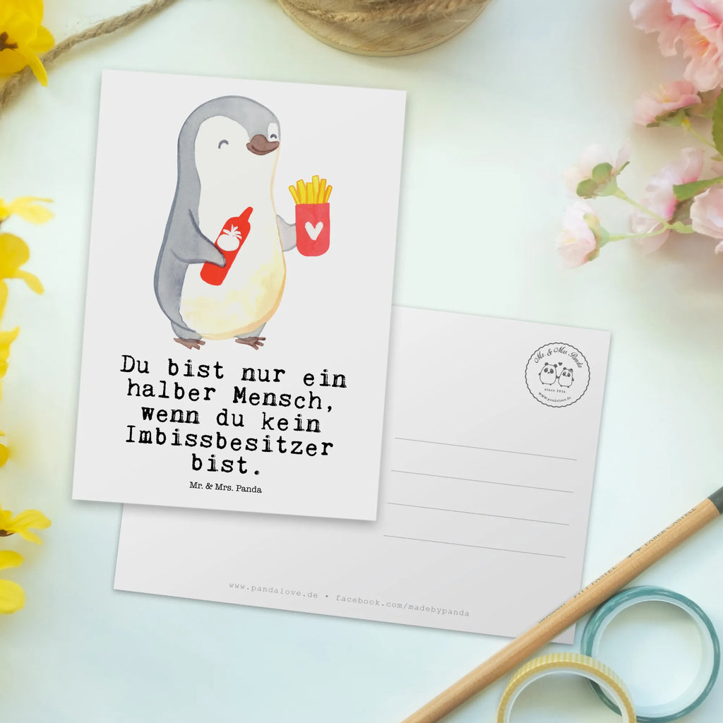 Postkarte Imbissbesitzer mit Herz Postkarte, Karte, Geschenkkarte, Grußkarte, Einladung, Ansichtskarte, Geburtstagskarte, Einladungskarte, Dankeskarte, Ansichtskarten, Einladung Geburtstag, Einladungskarten Geburtstag, Beruf, Ausbildung, Jubiläum, Abschied, Rente, Kollege, Kollegin, Geschenk, Schenken, Arbeitskollege, Mitarbeiter, Firma, Danke, Dankeschön, Imbissbesitzer, Imbissverkäufer, Pommesverkäufer, Pommesliebe