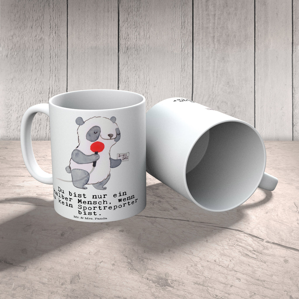 Tasse Sportreporter mit Herz Tasse, Kaffeetasse, Teetasse, Becher, Kaffeebecher, Teebecher, Keramiktasse, Porzellantasse, Büro Tasse, Geschenk Tasse, Tasse Sprüche, Tasse Motive, Kaffeetassen, Tasse bedrucken, Designer Tasse, Cappuccino Tassen, Schöne Teetassen, Beruf, Ausbildung, Jubiläum, Abschied, Rente, Kollege, Kollegin, Geschenk, Schenken, Arbeitskollege, Mitarbeiter, Firma, Danke, Dankeschön