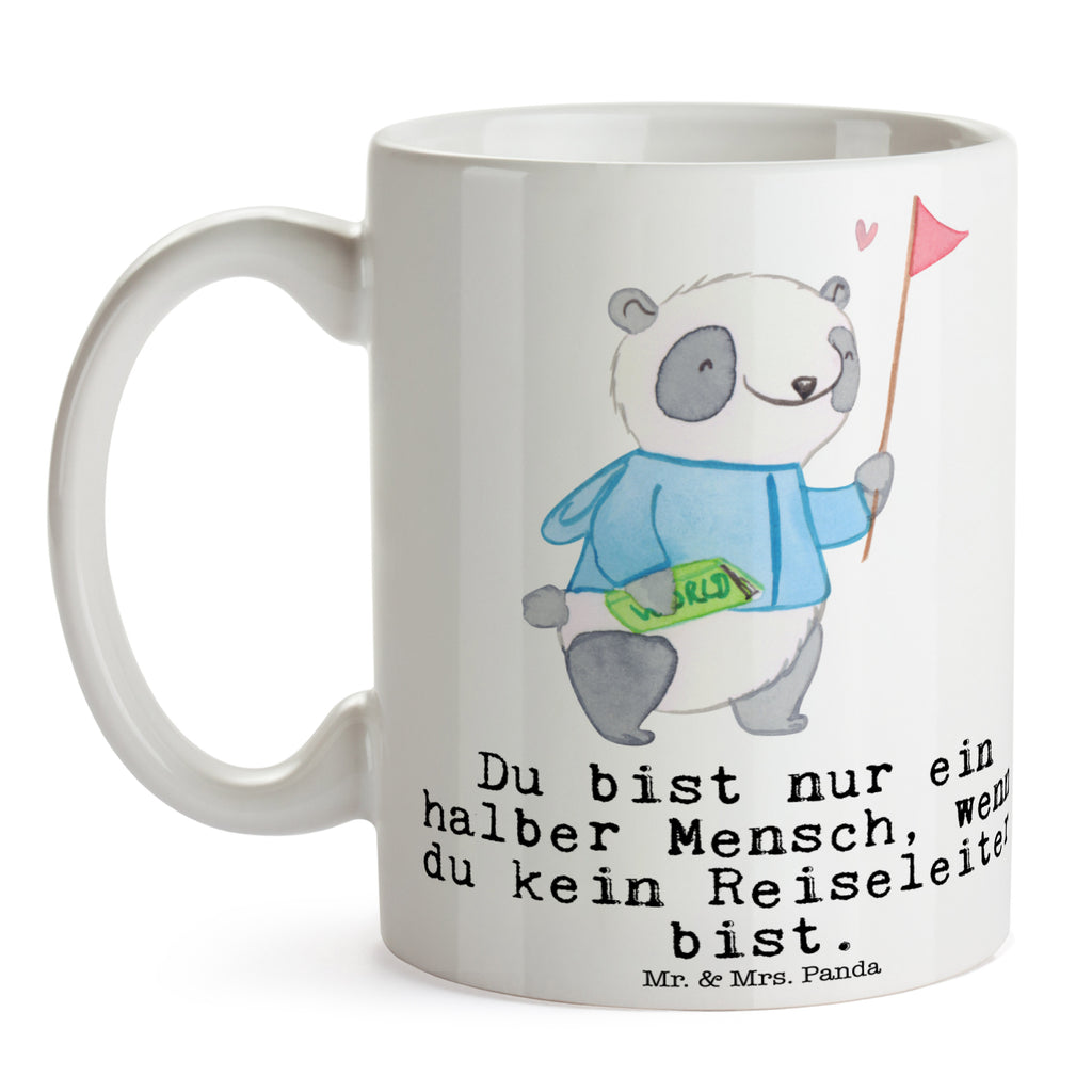 Tasse Reiseleiter mit Herz Tasse, Kaffeetasse, Teetasse, Becher, Kaffeebecher, Teebecher, Keramiktasse, Porzellantasse, Büro Tasse, Geschenk Tasse, Tasse Sprüche, Tasse Motive, Kaffeetassen, Tasse bedrucken, Designer Tasse, Cappuccino Tassen, Schöne Teetassen, Beruf, Ausbildung, Jubiläum, Abschied, Rente, Kollege, Kollegin, Geschenk, Schenken, Arbeitskollege, Mitarbeiter, Firma, Danke, Dankeschön