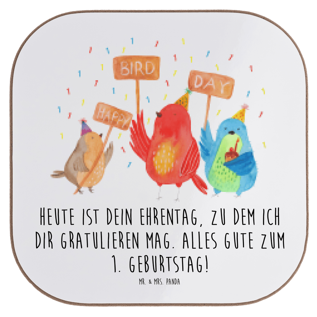 Quadratische Untersetzer 1. Geburtstag Happy Bird Day Untersetzer, Bierdeckel, Glasuntersetzer, Untersetzer Gläser, Getränkeuntersetzer, Untersetzer aus Holz, Untersetzer für Gläser, Korkuntersetzer, Untersetzer Holz, Holzuntersetzer, Tassen Untersetzer, Untersetzer Design, Geburtstag, Geburtstagsgeschenk, Geschenk, zum, Party, Feier, schenken, für