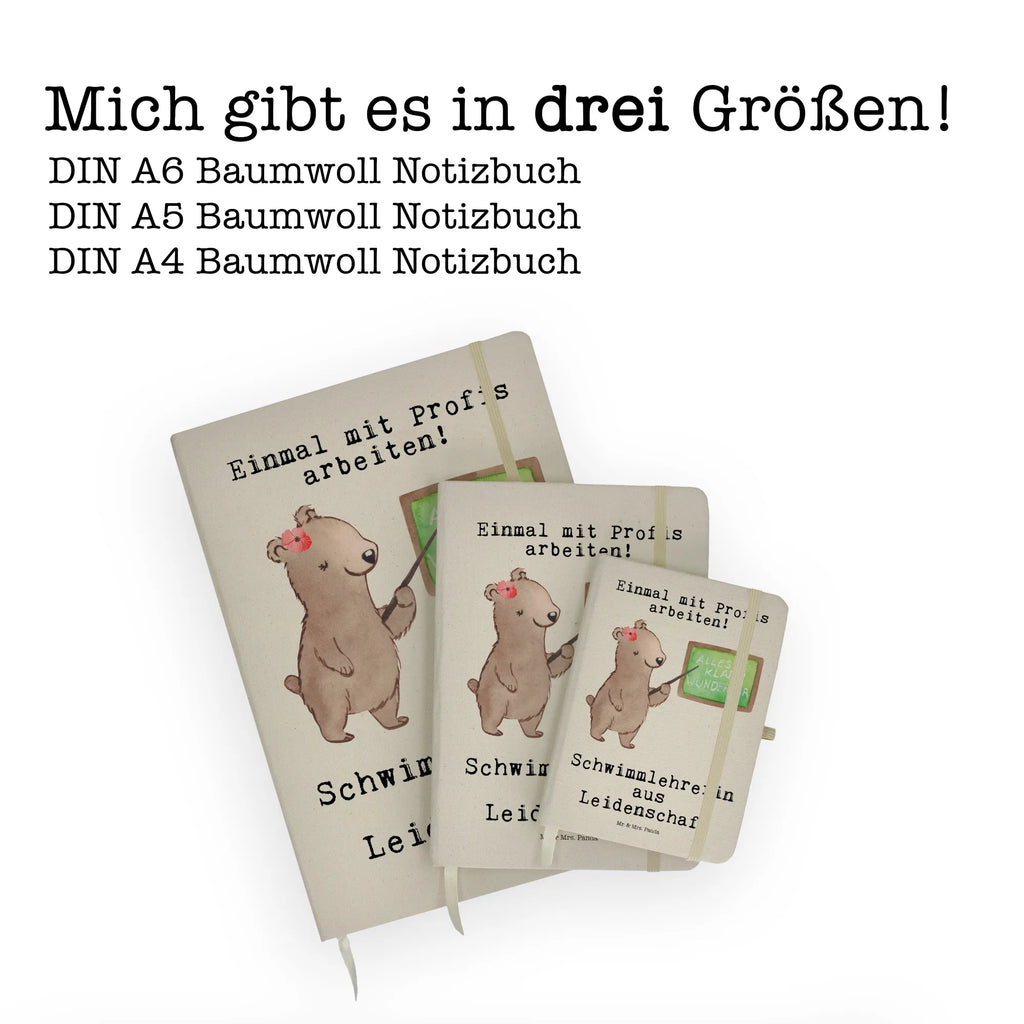 Baumwoll Notizbuch Schwimmlehrerin aus Leidenschaft Notizen, Eintragebuch, Tagebuch, Notizblock, Adressbuch, Journal, Kladde, Skizzenbuch, Notizheft, Schreibbuch, Schreibheft, Beruf, Ausbildung, Jubiläum, Abschied, Rente, Kollege, Kollegin, Geschenk, Schenken, Arbeitskollege, Mitarbeiter, Firma, Danke, Dankeschön, Schwimmlehrerin, Schwimmbad, Schwimmschule, Schwimmverein