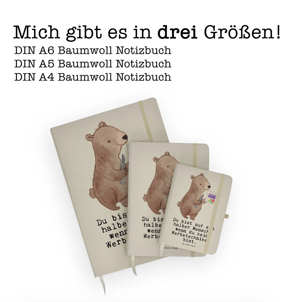 Baumwoll Notizbuch Werbetechniker mit Herz Notizen, Eintragebuch, Tagebuch, Notizblock, Adressbuch, Journal, Kladde, Skizzenbuch, Notizheft, Schreibbuch, Schreibheft, Beruf, Ausbildung, Jubiläum, Abschied, Rente, Kollege, Kollegin, Geschenk, Schenken, Arbeitskollege, Mitarbeiter, Firma, Danke, Dankeschön