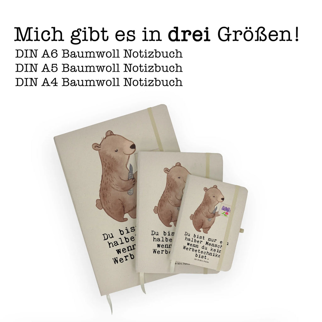 Baumwoll Notizbuch Werbetechniker mit Herz Notizen, Eintragebuch, Tagebuch, Notizblock, Adressbuch, Journal, Kladde, Skizzenbuch, Notizheft, Schreibbuch, Schreibheft, Beruf, Ausbildung, Jubiläum, Abschied, Rente, Kollege, Kollegin, Geschenk, Schenken, Arbeitskollege, Mitarbeiter, Firma, Danke, Dankeschön