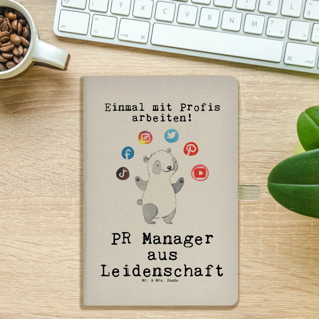 Baumwoll Notizbuch PR Manager aus Leidenschaft Notizen, Eintragebuch, Tagebuch, Notizblock, Adressbuch, Journal, Kladde, Skizzenbuch, Notizheft, Schreibbuch, Schreibheft, Beruf, Ausbildung, Jubiläum, Abschied, Rente, Kollege, Kollegin, Geschenk, Schenken, Arbeitskollege, Mitarbeiter, Firma, Danke, Dankeschön