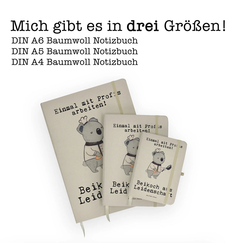 Baumwoll Notizbuch Beikoch aus Leidenschaft Notizen, Eintragebuch, Tagebuch, Notizblock, Adressbuch, Journal, Kladde, Skizzenbuch, Notizheft, Schreibbuch, Schreibheft, Beruf, Ausbildung, Jubiläum, Abschied, Rente, Kollege, Kollegin, Geschenk, Schenken, Arbeitskollege, Mitarbeiter, Firma, Danke, Dankeschön, Beikoch, Spülhilfe, Hilfskoch, Jungkoch, Küchenhilfe, Gastronomie, Restaurant, Koch