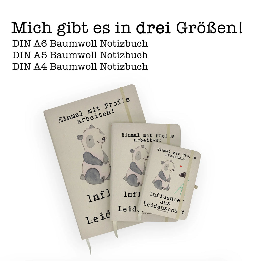 Baumwoll Notizbuch Influencer aus Leidenschaft Notizen, Eintragebuch, Tagebuch, Notizblock, Adressbuch, Journal, Kladde, Skizzenbuch, Notizheft, Schreibbuch, Schreibheft, Beruf, Ausbildung, Jubiläum, Abschied, Rente, Kollege, Kollegin, Geschenk, Schenken, Arbeitskollege, Mitarbeiter, Firma, Danke, Dankeschön