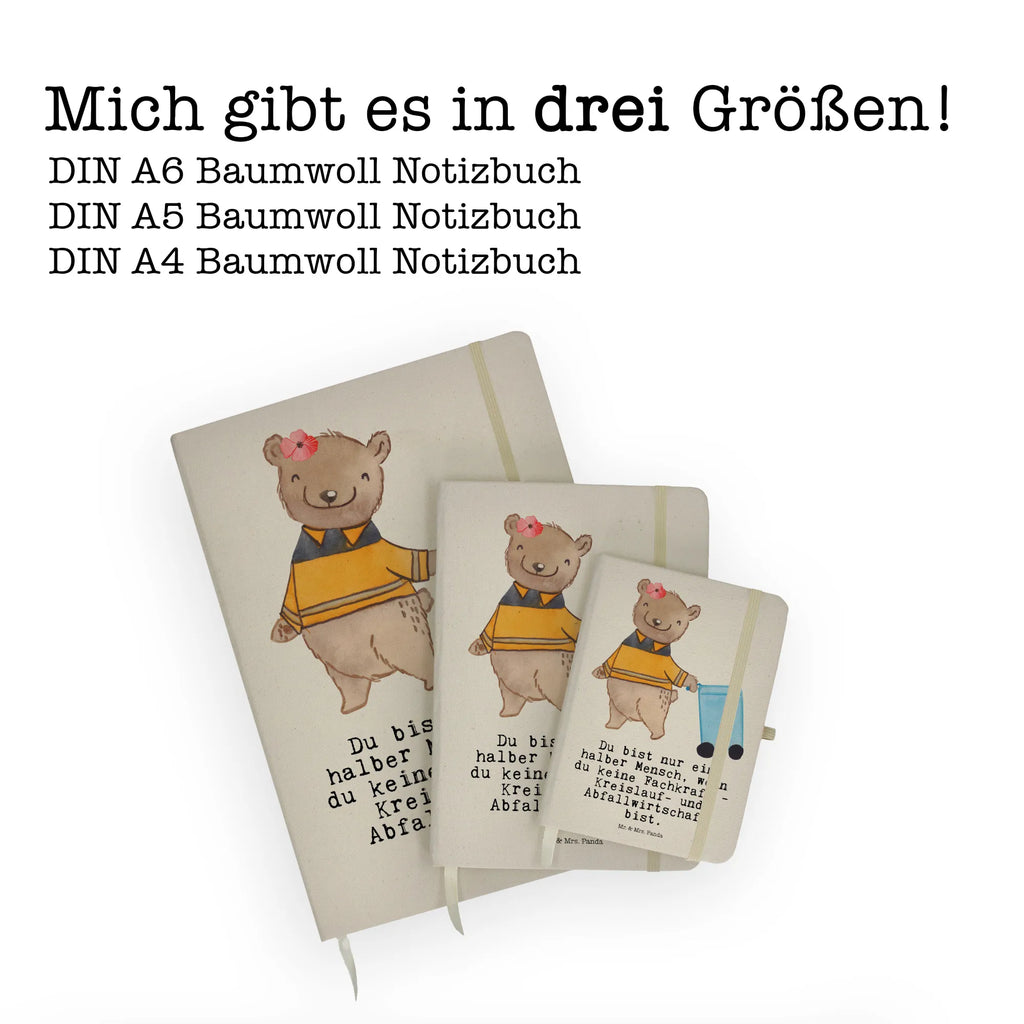 Baumwoll Notizbuch Fachkraft - Kreislauf- und Abfallwirtschaft mit Herz Notizen, Eintragebuch, Tagebuch, Notizblock, Adressbuch, Journal, Kladde, Skizzenbuch, Notizheft, Schreibbuch, Schreibheft, Beruf, Ausbildung, Jubiläum, Abschied, Rente, Kollege, Kollegin, Geschenk, Schenken, Arbeitskollege, Mitarbeiter, Firma, Danke, Dankeschön, Müllwerker, Fachkraft Kreislauf- und Abfallwirtschaft, Müllentsorger, Kehrichtmann, Müllmann, Müllfahrer