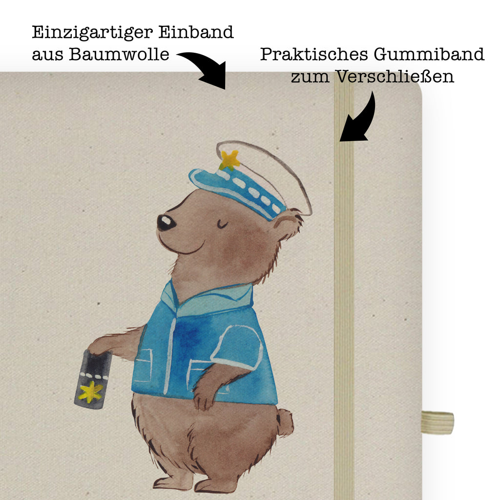 Baumwoll Notizbuch Polizeivollzugsbeamter mit Herz Notizen, Eintragebuch, Tagebuch, Notizblock, Adressbuch, Journal, Kladde, Skizzenbuch, Notizheft, Schreibbuch, Schreibheft, Beruf, Ausbildung, Jubiläum, Abschied, Rente, Kollege, Kollegin, Geschenk, Schenken, Arbeitskollege, Mitarbeiter, Firma, Danke, Dankeschön, Polizeivollzugsbeamter, Polizist, Polizei