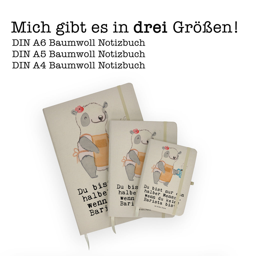 Baumwoll Notizbuch Barista mit Herz Notizen, Eintragebuch, Tagebuch, Notizblock, Adressbuch, Journal, Kladde, Skizzenbuch, Notizheft, Schreibbuch, Schreibheft, Beruf, Ausbildung, Jubiläum, Abschied, Rente, Kollege, Kollegin, Geschenk, Schenken, Arbeitskollege, Mitarbeiter, Firma, Danke, Dankeschön, Barista, Eröffnung Cafe, Kaffee