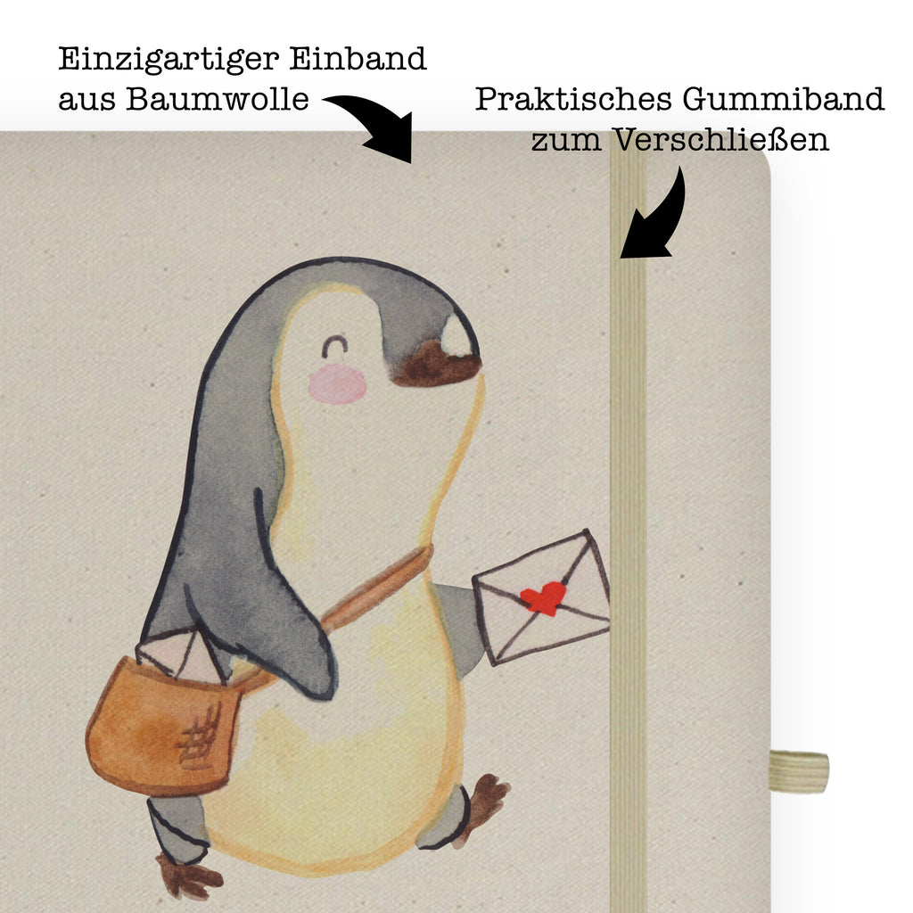 Baumwoll Notizbuch Postbote mit Herz Notizen, Eintragebuch, Tagebuch, Notizblock, Adressbuch, Journal, Kladde, Skizzenbuch, Notizheft, Schreibbuch, Schreibheft, Beruf, Ausbildung, Jubiläum, Abschied, Rente, Kollege, Kollegin, Geschenk, Schenken, Arbeitskollege, Mitarbeiter, Firma, Danke, Dankeschön, Postbote, Briefzusteller, Briefträger, Postler