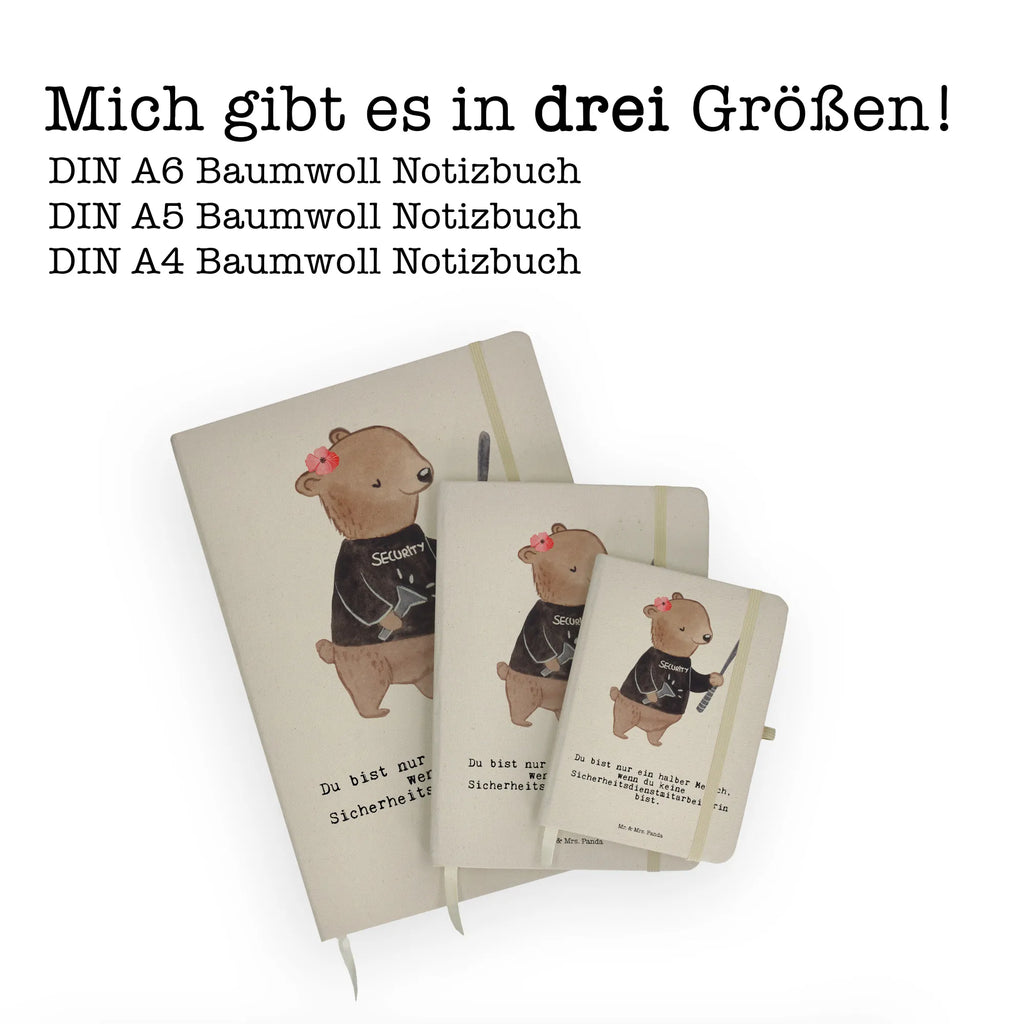 Baumwoll Notizbuch Sicherheitsdienstmitarbeiterin mit Herz Notizen, Eintragebuch, Tagebuch, Notizblock, Adressbuch, Journal, Kladde, Skizzenbuch, Notizheft, Schreibbuch, Schreibheft, Beruf, Ausbildung, Jubiläum, Abschied, Rente, Kollege, Kollegin, Geschenk, Schenken, Arbeitskollege, Mitarbeiter, Firma, Danke, Dankeschön