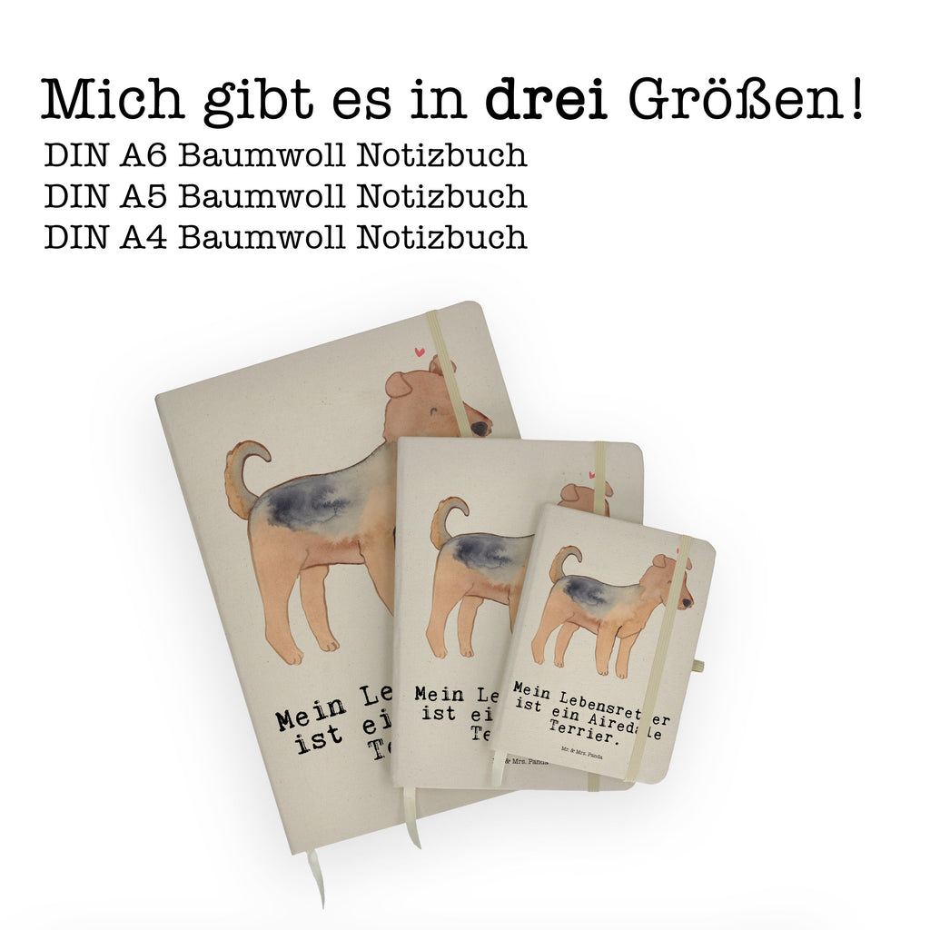 Baumwoll Notizbuch Airedale Terrier Lebensretter Notizen, Eintragebuch, Tagebuch, Notizblock, Adressbuch, Journal, Kladde, Skizzenbuch, Notizheft, Schreibbuch, Schreibheft, Hund, Hunderasse, Rassehund, Hundebesitzer, Geschenk, Tierfreund, Schenken, Welpe