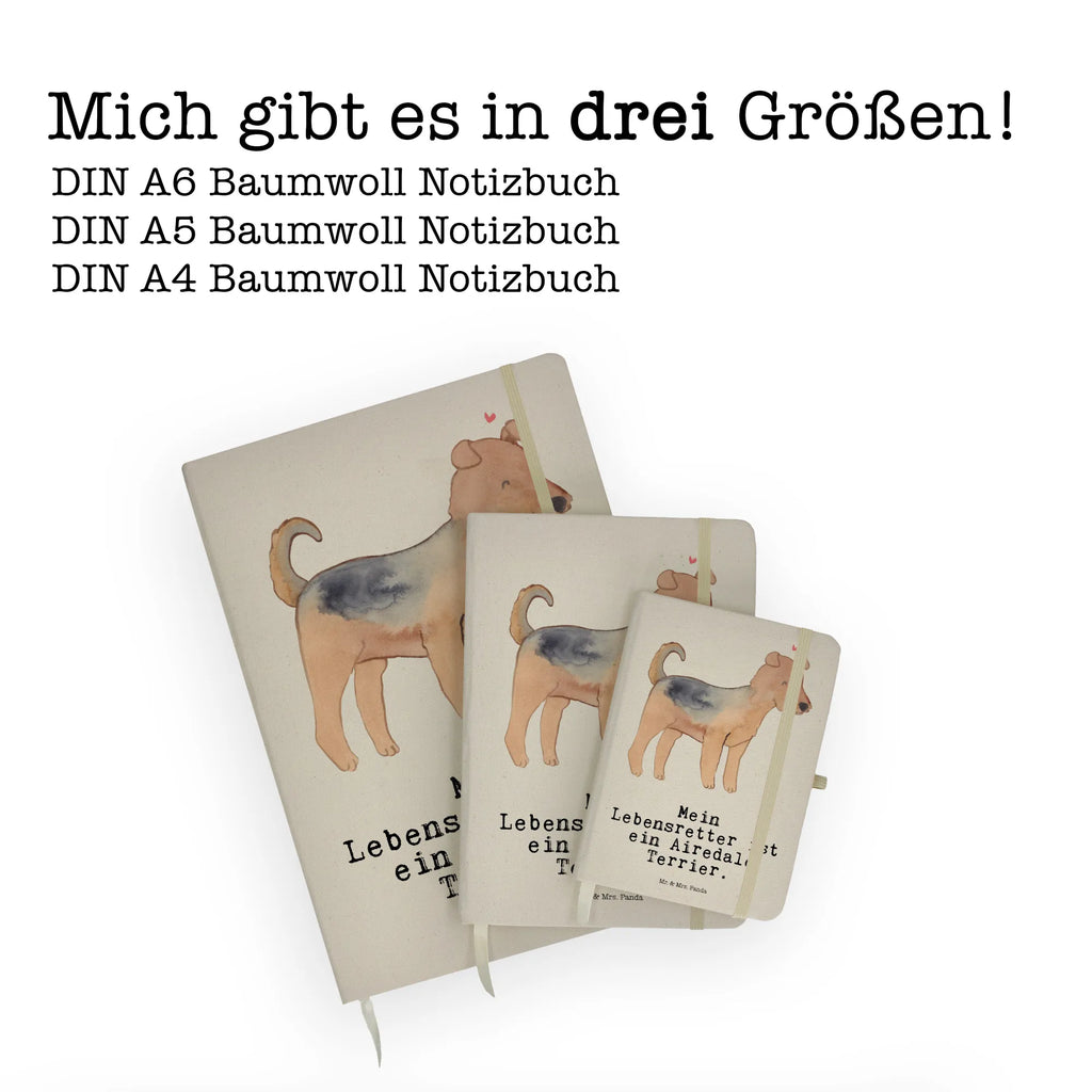 Baumwoll Notizbuch Airedale Terrier Lebensretter Notizen, Eintragebuch, Tagebuch, Notizblock, Adressbuch, Journal, Kladde, Skizzenbuch, Notizheft, Schreibbuch, Schreibheft, Hund, Hunderasse, Rassehund, Hundebesitzer, Geschenk, Tierfreund, Schenken, Welpe