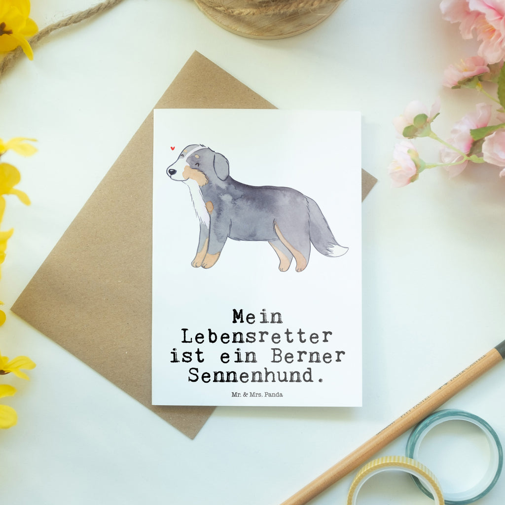 Grußkarte Berner Sennenhund Lebensretter Grußkarte, Klappkarte, Einladungskarte, Glückwunschkarte, Hochzeitskarte, Geburtstagskarte, Karte, Ansichtskarten, Hund, Hunderasse, Rassehund, Hundebesitzer, Geschenk, Tierfreund, Schenken, Welpe, Dürrbächler, Berner Sennenhund