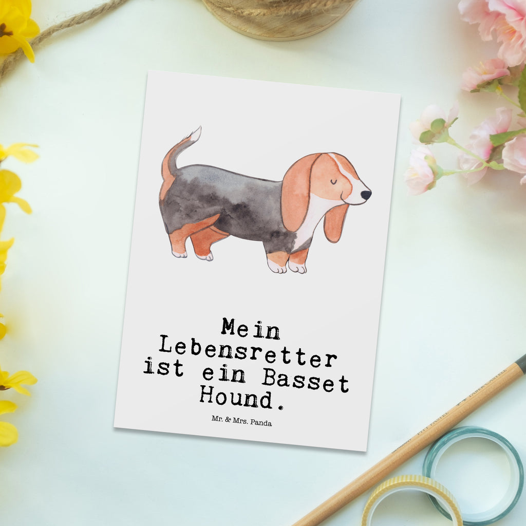 Postkarte Basset Hound Lebensretter Postkarte, Karte, Geschenkkarte, Grußkarte, Einladung, Ansichtskarte, Geburtstagskarte, Einladungskarte, Dankeskarte, Ansichtskarten, Einladung Geburtstag, Einladungskarten Geburtstag, Hund, Hunderasse, Rassehund, Hundebesitzer, Geschenk, Tierfreund, Schenken, Welpe, Basset Hound, Basset