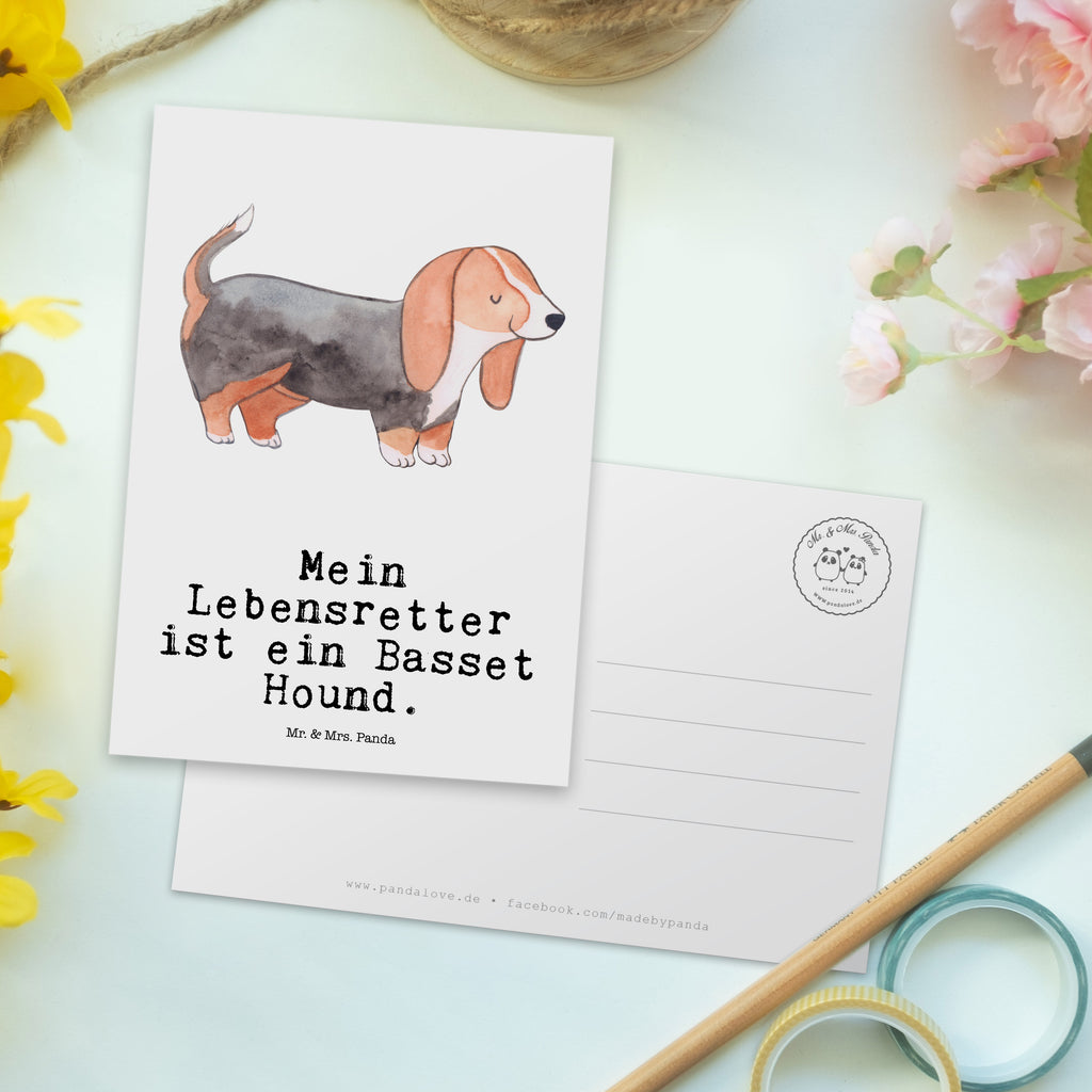 Postkarte Basset Hound Lebensretter Postkarte, Karte, Geschenkkarte, Grußkarte, Einladung, Ansichtskarte, Geburtstagskarte, Einladungskarte, Dankeskarte, Ansichtskarten, Einladung Geburtstag, Einladungskarten Geburtstag, Hund, Hunderasse, Rassehund, Hundebesitzer, Geschenk, Tierfreund, Schenken, Welpe, Basset Hound, Basset