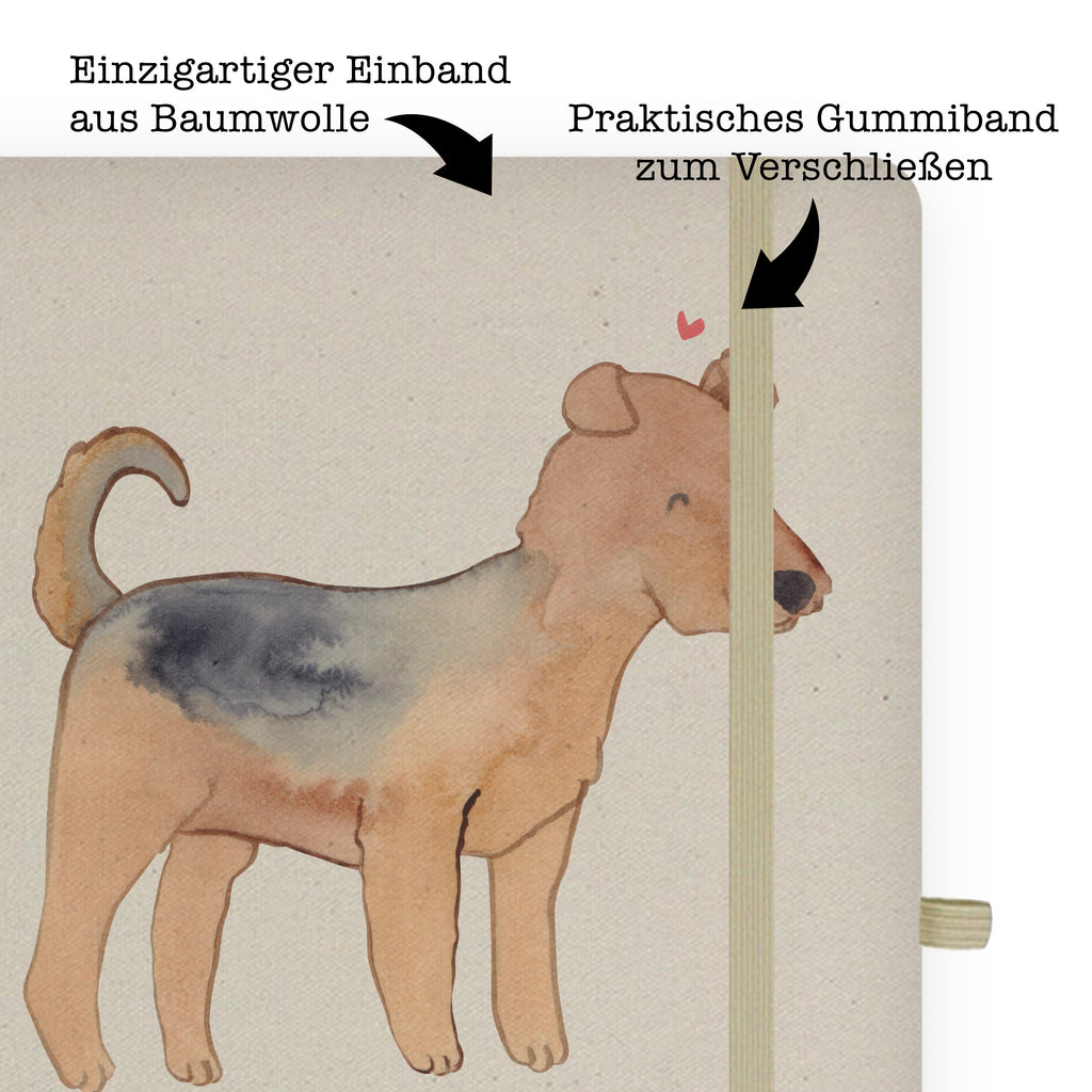 Baumwoll Notizbuch Airedale Terrier Moment Notizen, Eintragebuch, Tagebuch, Notizblock, Adressbuch, Journal, Kladde, Skizzenbuch, Notizheft, Schreibbuch, Schreibheft, Hund, Hunderasse, Rassehund, Hundebesitzer, Geschenk, Tierfreund, Schenken, Welpe, Airedale Terrier