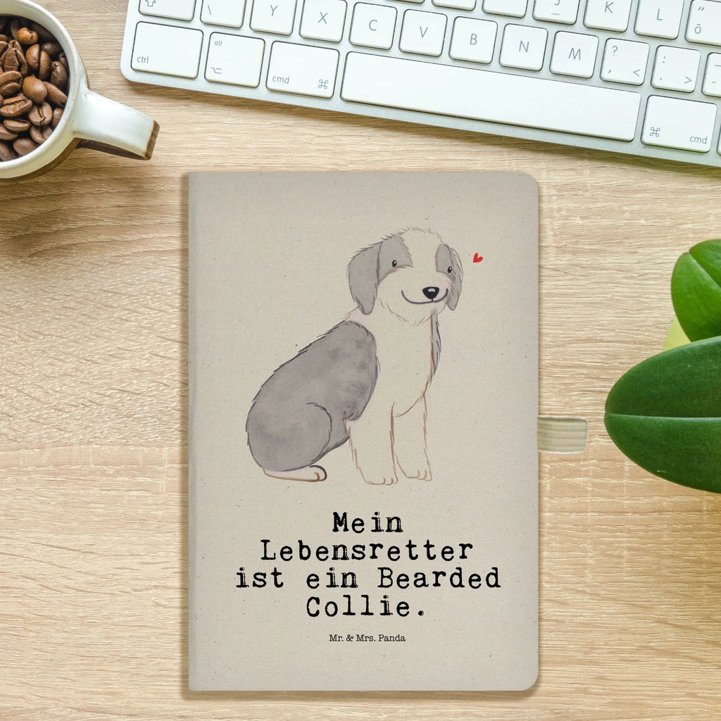 Baumwoll Notizbuch Bearded Collie Lebensretter Notizen, Eintragebuch, Tagebuch, Notizblock, Adressbuch, Journal, Kladde, Skizzenbuch, Notizheft, Schreibbuch, Schreibheft, Hund, Hunderasse, Rassehund, Hundebesitzer, Geschenk, Tierfreund, Schenken, Welpe, Bearded Collie, britischer Hütehund