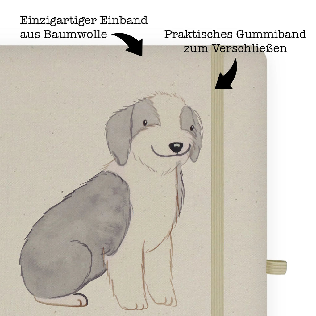 Baumwoll Notizbuch Bearded Collie Moment Notizen, Eintragebuch, Tagebuch, Notizblock, Adressbuch, Journal, Kladde, Skizzenbuch, Notizheft, Schreibbuch, Schreibheft, Hund, Hunderasse, Rassehund, Hundebesitzer, Geschenk, Tierfreund, Schenken, Welpe, Bearded Collie, britischer Hütehund