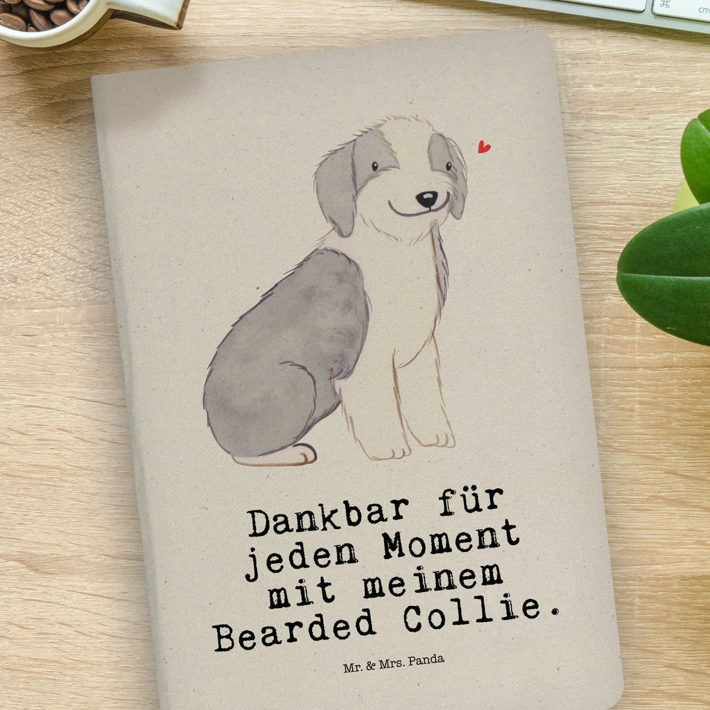 Baumwoll Notizbuch Bearded Collie Moment Notizen, Eintragebuch, Tagebuch, Notizblock, Adressbuch, Journal, Kladde, Skizzenbuch, Notizheft, Schreibbuch, Schreibheft, Hund, Hunderasse, Rassehund, Hundebesitzer, Geschenk, Tierfreund, Schenken, Welpe, Bearded Collie, britischer Hütehund