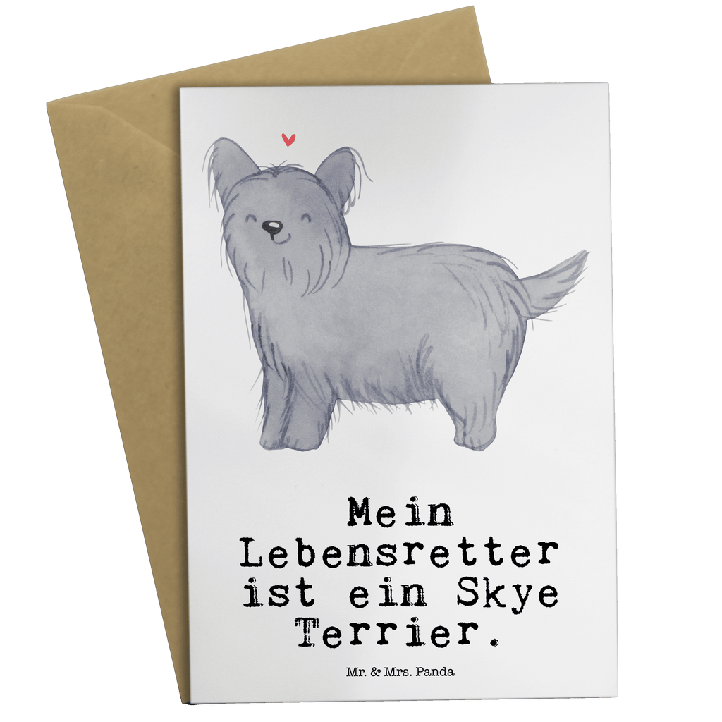 Grußkarte Skye Terrier Lebensretter Grußkarte, Klappkarte, Einladungskarte, Glückwunschkarte, Hochzeitskarte, Geburtstagskarte, Karte, Ansichtskarten, Hund, Hunderasse, Rassehund, Hundebesitzer, Geschenk, Tierfreund, Schenken, Welpe, Skye Terrier, Terrier