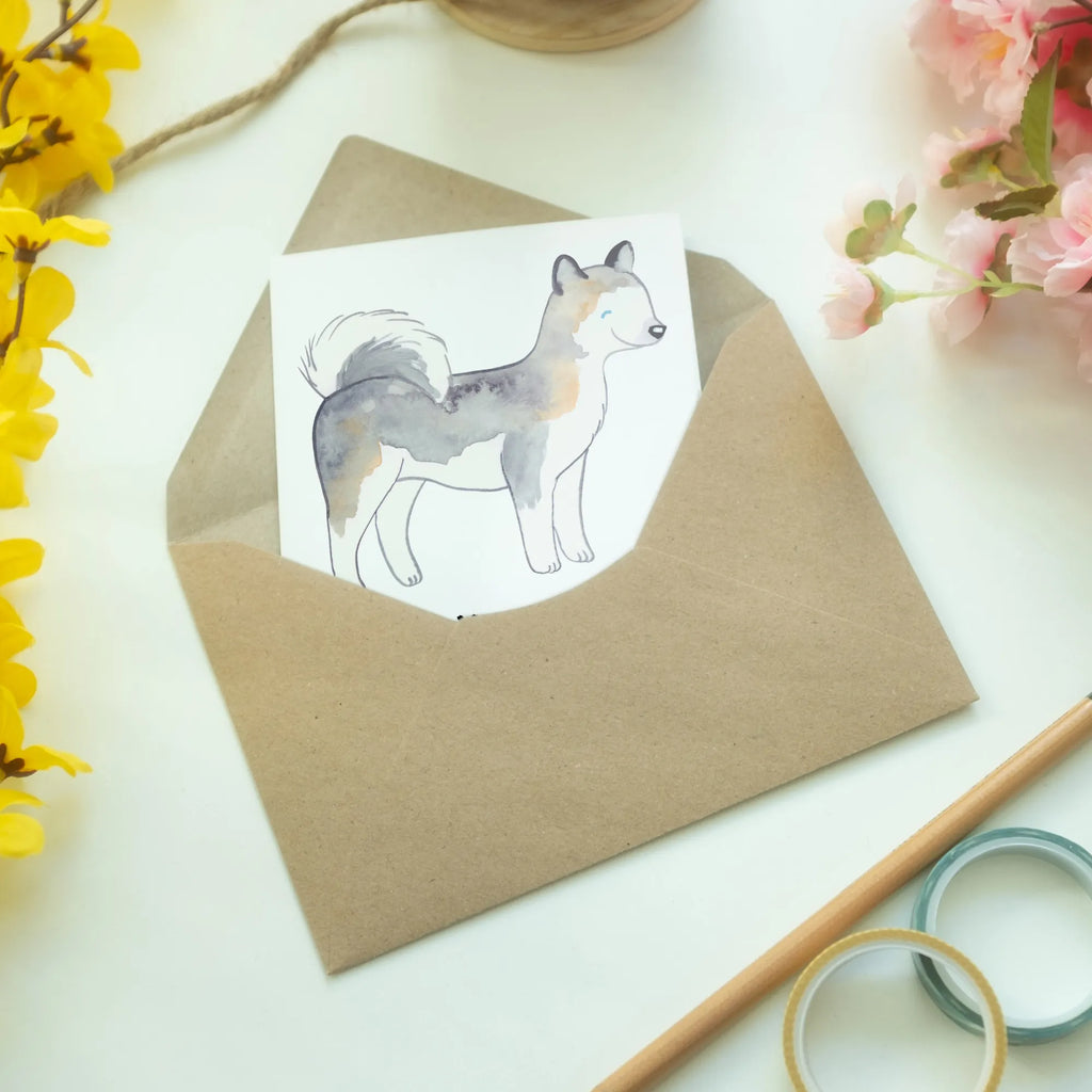 Grußkarte Siberian Husky Lebensretter Grußkarte, Klappkarte, Einladungskarte, Glückwunschkarte, Hochzeitskarte, Geburtstagskarte, Karte, Ansichtskarten, Hund, Hunderasse, Rassehund, Hundebesitzer, Geschenk, Tierfreund, Schenken, Welpe, Siberian Husky