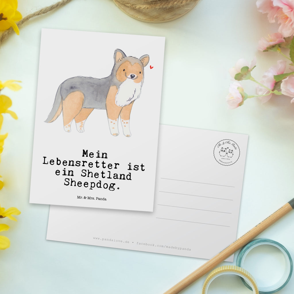 Postkarte Shetland Sheepdog Lebensretter Postkarte, Karte, Geschenkkarte, Grußkarte, Einladung, Ansichtskarte, Geburtstagskarte, Einladungskarte, Dankeskarte, Ansichtskarten, Einladung Geburtstag, Einladungskarten Geburtstag, Hund, Hunderasse, Rassehund, Hundebesitzer, Geschenk, Tierfreund, Schenken, Welpe, Shetland Sheepdog, Sheltie