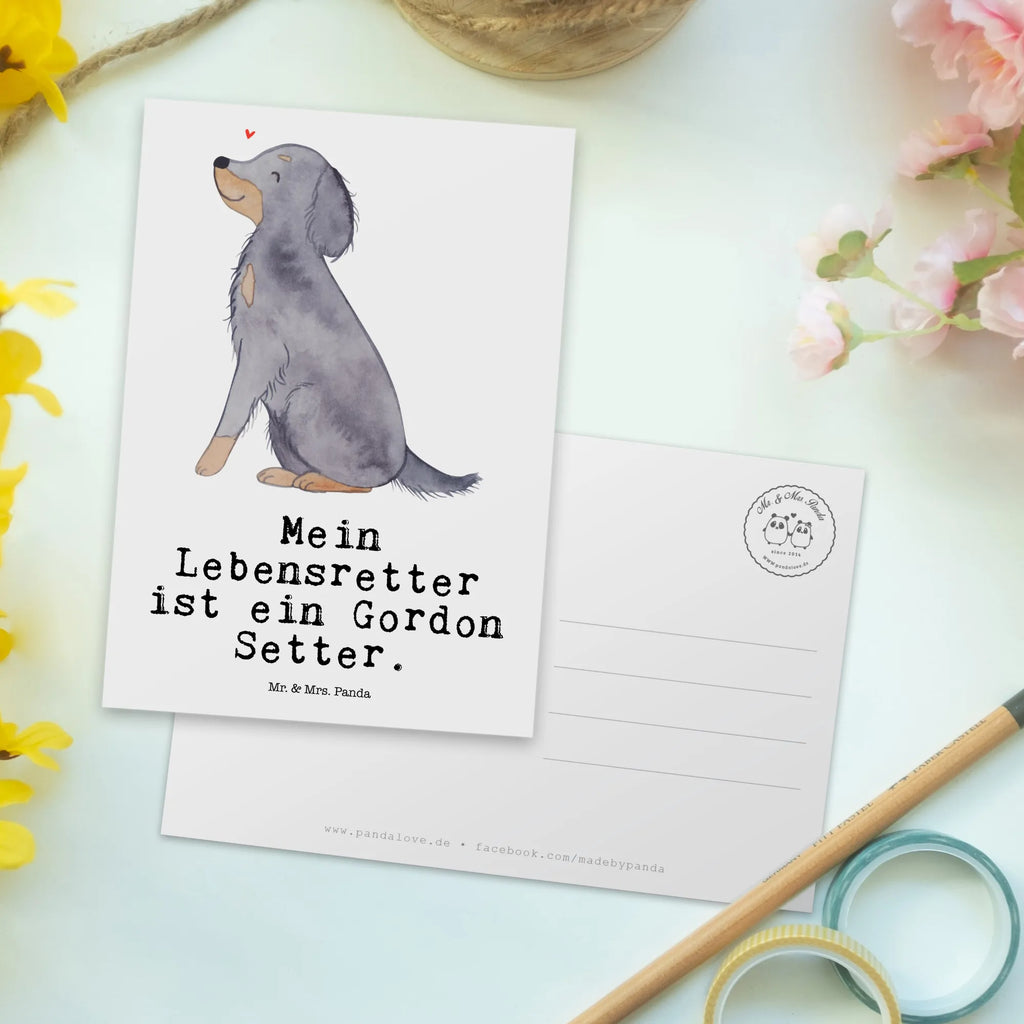 Postkarte Gordon Setter Lebensretter Postkarte, Karte, Geschenkkarte, Grußkarte, Einladung, Ansichtskarte, Geburtstagskarte, Einladungskarte, Dankeskarte, Ansichtskarten, Einladung Geburtstag, Einladungskarten Geburtstag, Hund, Hunderasse, Rassehund, Hundebesitzer, Geschenk, Tierfreund, Schenken, Welpe, Gordon Shetter, Jagdhund