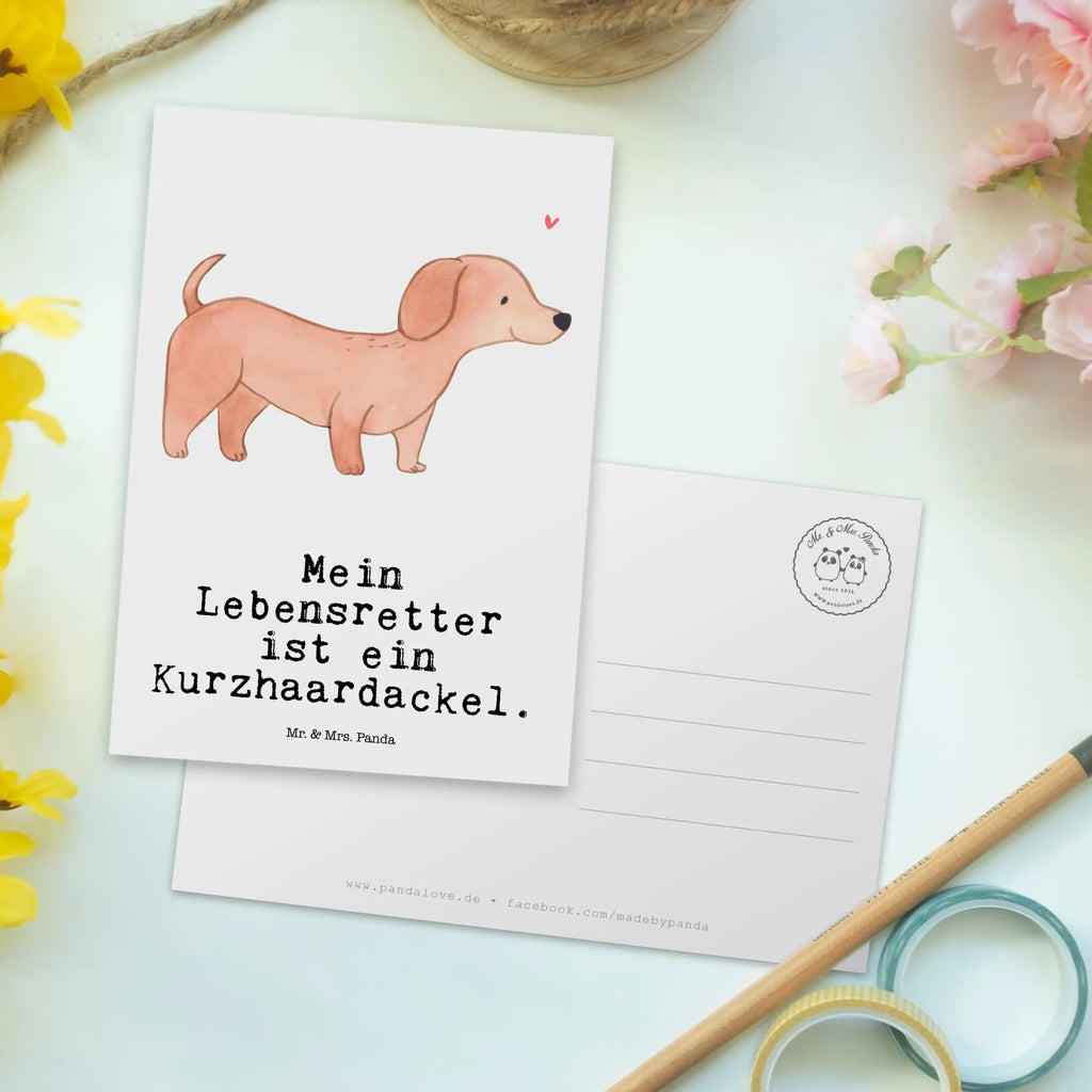 Postkarte Dackel Kurzhaardackel Lebensretter Postkarte, Karte, Geschenkkarte, Grußkarte, Einladung, Ansichtskarte, Geburtstagskarte, Einladungskarte, Dankeskarte, Ansichtskarten, Einladung Geburtstag, Einladungskarten Geburtstag, Hund, Hunderasse, Rassehund, Hundebesitzer, Geschenk, Tierfreund, Schenken, Welpe, Teckel, Dachshund, Kurzhaardackel