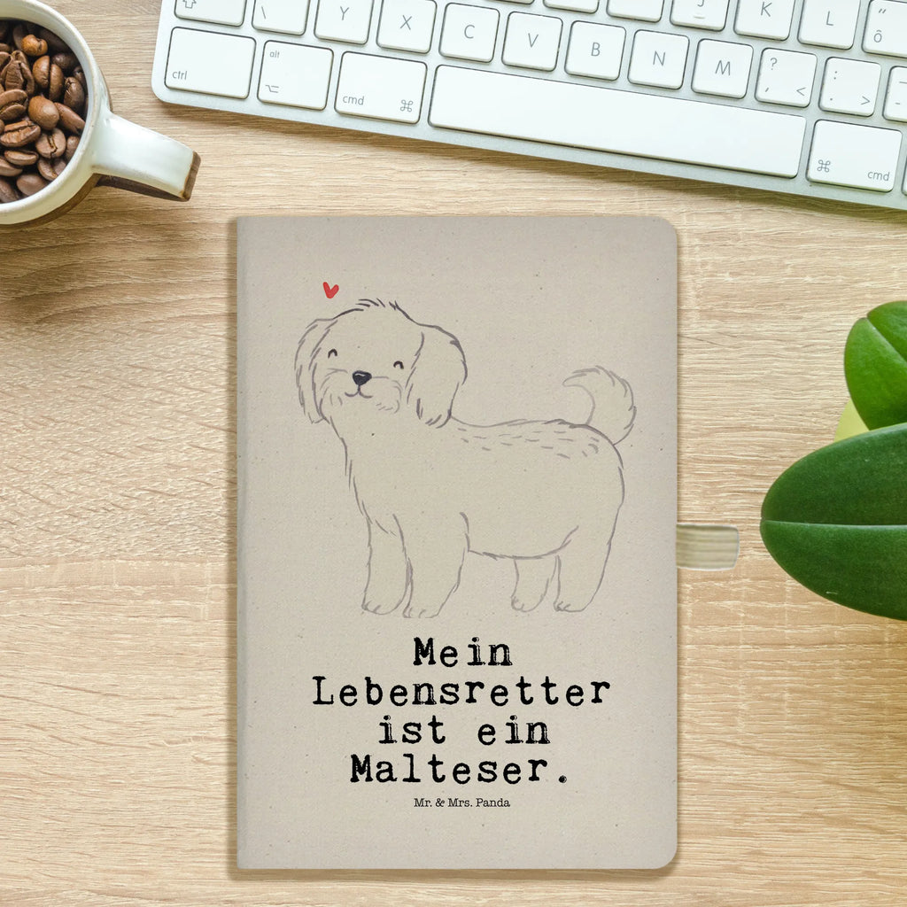 Baumwoll Notizbuch Malteser Lebensretter Notizen, Eintragebuch, Tagebuch, Notizblock, Adressbuch, Journal, Kladde, Skizzenbuch, Notizheft, Schreibbuch, Schreibheft, Hund, Hunderasse, Rassehund, Hundebesitzer, Geschenk, Tierfreund, Schenken, Welpe, Malteser