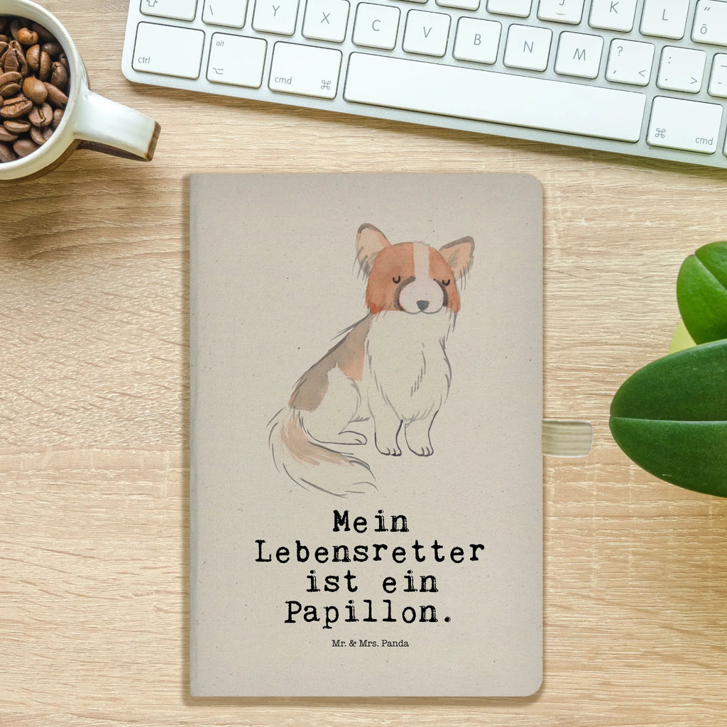 Baumwoll Notizbuch Papillon Lebensretter Notizen, Eintragebuch, Tagebuch, Notizblock, Adressbuch, Journal, Kladde, Skizzenbuch, Notizheft, Schreibbuch, Schreibheft, Hund, Hunderasse, Rassehund, Hundebesitzer, Geschenk, Tierfreund, Schenken, Welpe, Kontinentaler Zwergspaniel, Papillon