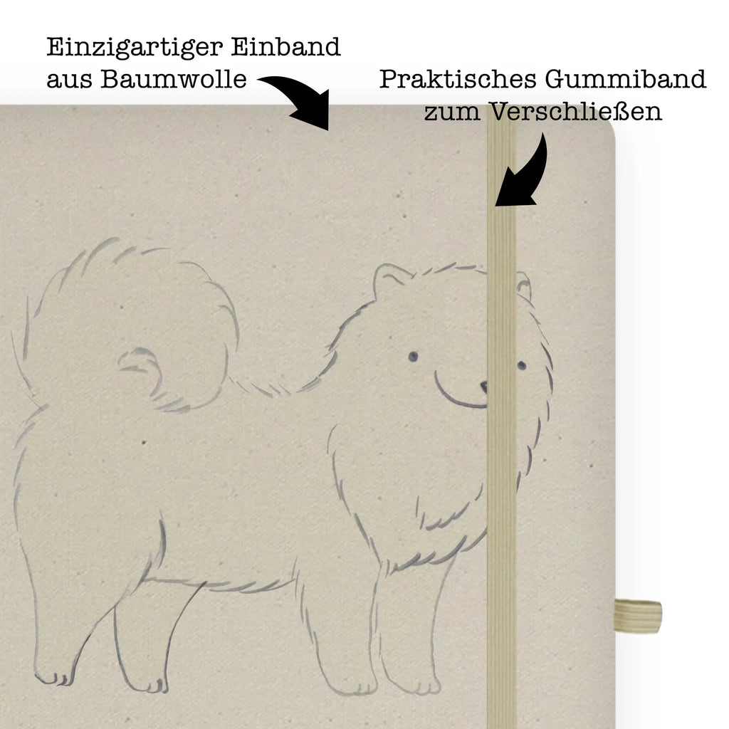 Baumwoll Notizbuch Samojede Moment Notizen, Eintragebuch, Tagebuch, Notizblock, Adressbuch, Journal, Kladde, Skizzenbuch, Notizheft, Schreibbuch, Schreibheft, Hund, Hunderasse, Rassehund, Hundebesitzer, Geschenk, Tierfreund, Schenken, Welpe, Samojede, Samojedenhund, Samojedenspitz