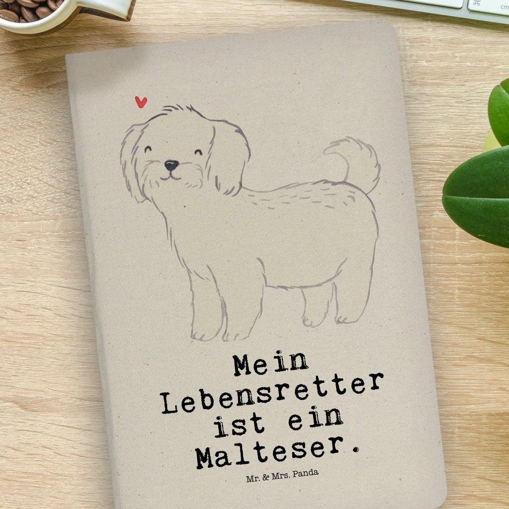 Baumwoll Notizbuch Malteser Lebensretter Notizen, Eintragebuch, Tagebuch, Notizblock, Adressbuch, Journal, Kladde, Skizzenbuch, Notizheft, Schreibbuch, Schreibheft, Hund, Hunderasse, Rassehund, Hundebesitzer, Geschenk, Tierfreund, Schenken, Welpe, Malteser