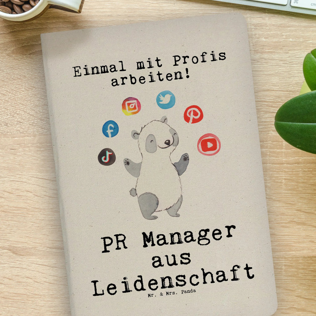 Baumwoll Notizbuch PR Manager aus Leidenschaft Notizen, Eintragebuch, Tagebuch, Notizblock, Adressbuch, Journal, Kladde, Skizzenbuch, Notizheft, Schreibbuch, Schreibheft, Beruf, Ausbildung, Jubiläum, Abschied, Rente, Kollege, Kollegin, Geschenk, Schenken, Arbeitskollege, Mitarbeiter, Firma, Danke, Dankeschön