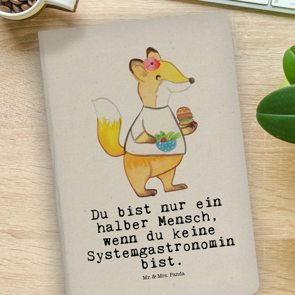 Baumwoll Notizbuch Systemgastronomin mit Herz Notizen, Eintragebuch, Tagebuch, Notizblock, Adressbuch, Journal, Kladde, Skizzenbuch, Notizheft, Schreibbuch, Schreibheft, Beruf, Ausbildung, Jubiläum, Abschied, Rente, Kollege, Kollegin, Geschenk, Schenken, Arbeitskollege, Mitarbeiter, Firma, Danke, Dankeschön