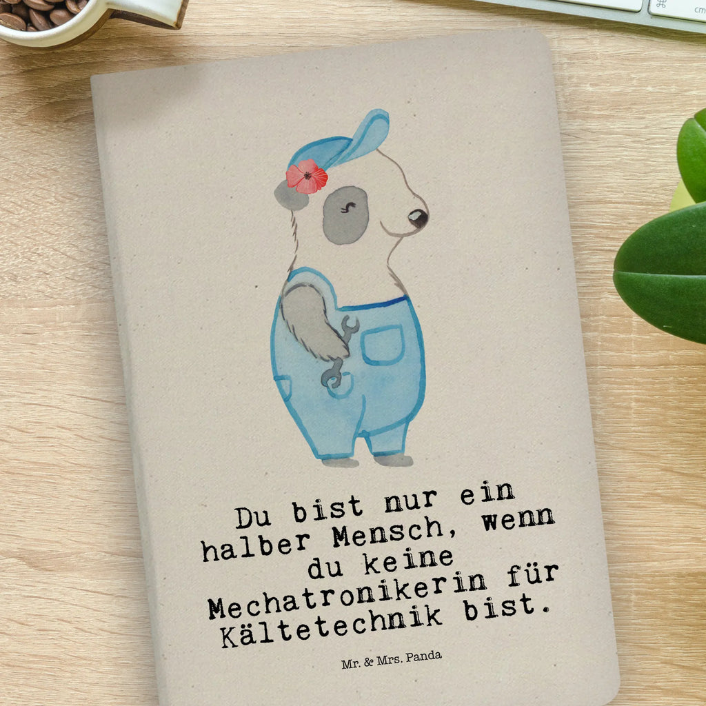 Baumwoll Notizbuch Mechatronikerin für Kältetechnik mit Herz Notizen, Eintragebuch, Tagebuch, Notizblock, Adressbuch, Journal, Kladde, Skizzenbuch, Notizheft, Schreibbuch, Schreibheft, Beruf, Ausbildung, Jubiläum, Abschied, Rente, Kollege, Kollegin, Geschenk, Schenken, Arbeitskollege, Mitarbeiter, Firma, Danke, Dankeschön, Mechatronikerin für Kältetechnik, Gesellenprüfung