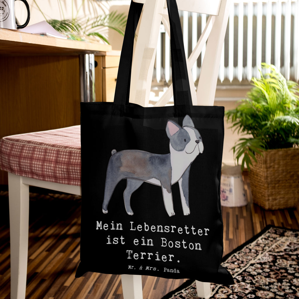 Tragetasche Boston Terrier Lebensretter Beuteltasche, Beutel, Einkaufstasche, Jutebeutel, Stoffbeutel, Tasche, Shopper, Umhängetasche, Strandtasche, Schultertasche, Stofftasche, Tragetasche, Badetasche, Jutetasche, Einkaufstüte, Laptoptasche, Hund, Hunderasse, Rassehund, Hundebesitzer, Geschenk, Tierfreund, Schenken, Welpe, Boston Terrier