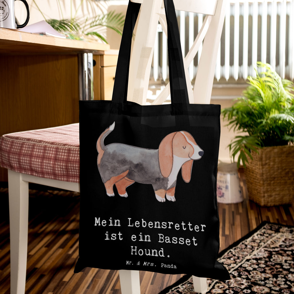 Tragetasche Basset Hound Lebensretter Beuteltasche, Beutel, Einkaufstasche, Jutebeutel, Stoffbeutel, Tasche, Shopper, Umhängetasche, Strandtasche, Schultertasche, Stofftasche, Tragetasche, Badetasche, Jutetasche, Einkaufstüte, Laptoptasche, Hund, Hunderasse, Rassehund, Hundebesitzer, Geschenk, Tierfreund, Schenken, Welpe, Basset Hound, Basset