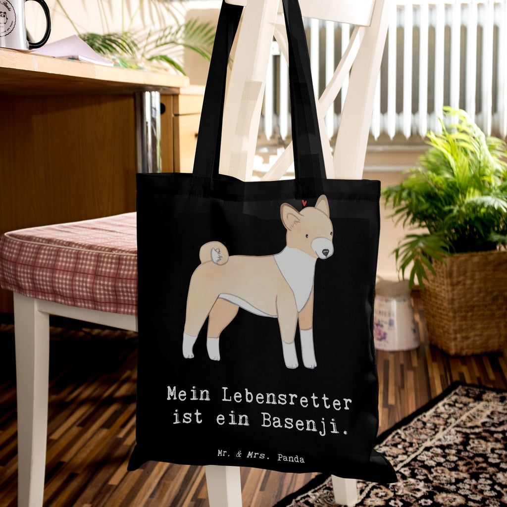 Tragetasche Basenji Lebensretter Beuteltasche, Beutel, Einkaufstasche, Jutebeutel, Stoffbeutel, Tasche, Shopper, Umhängetasche, Strandtasche, Schultertasche, Stofftasche, Tragetasche, Badetasche, Jutetasche, Einkaufstüte, Laptoptasche, Hund, Hunderasse, Rassehund, Hundebesitzer, Geschenk, Tierfreund, Schenken, Welpe, Kongo-Terrier, Basenji