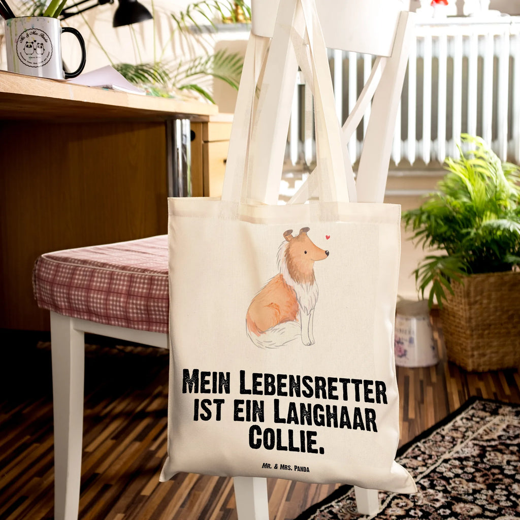 Tragetasche Langhaar Collie Lebensretter Beuteltasche, Beutel, Einkaufstasche, Jutebeutel, Stoffbeutel, Tasche, Shopper, Umhängetasche, Strandtasche, Schultertasche, Stofftasche, Tragetasche, Badetasche, Jutetasche, Einkaufstüte, Laptoptasche, Hund, Hunderasse, Rassehund, Hundebesitzer, Geschenk, Tierfreund, Schenken, Welpe, Langhaar Collie, britischer Hütehund