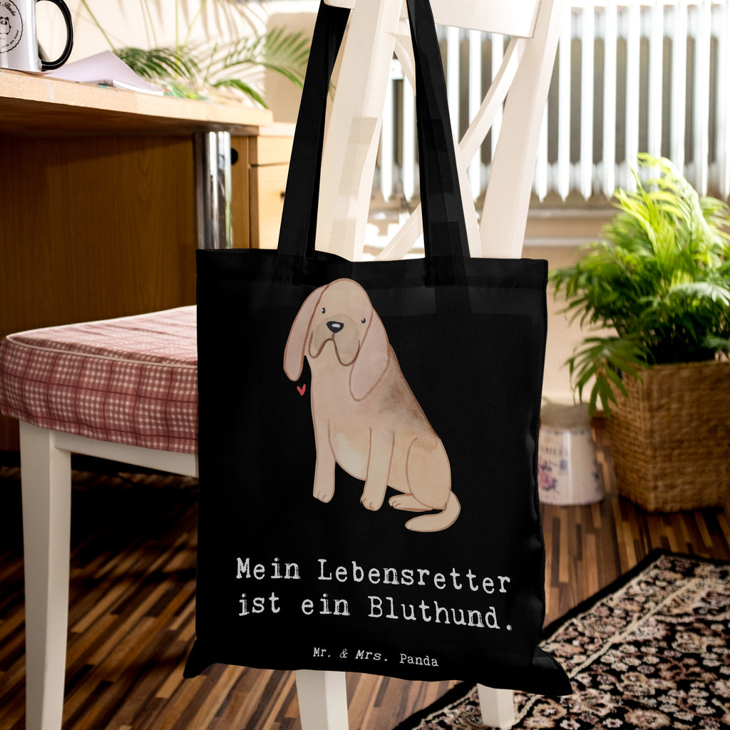 Tragetasche Bloodhound Lebensretter Beuteltasche, Beutel, Einkaufstasche, Jutebeutel, Stoffbeutel, Tasche, Shopper, Umhängetasche, Strandtasche, Schultertasche, Stofftasche, Tragetasche, Badetasche, Jutetasche, Einkaufstüte, Laptoptasche, Hund, Hunderasse, Rassehund, Hundebesitzer, Geschenk, Tierfreund, Schenken, Welpe, Bluthund, Bloodhound, St. Hubertushund, Chien de Saint Hubert