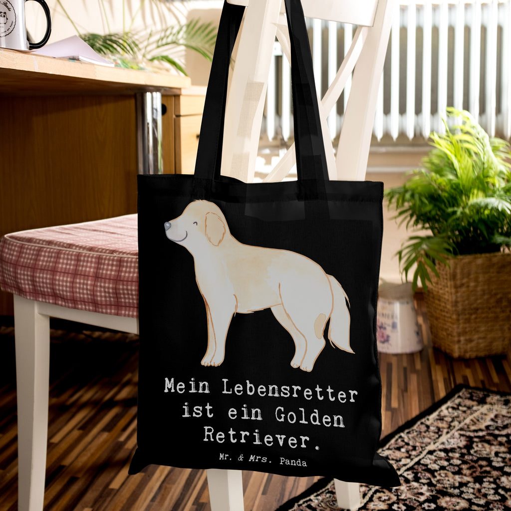 Tragetasche Golden Retriever Lebensretter Beuteltasche, Beutel, Einkaufstasche, Jutebeutel, Stoffbeutel, Tasche, Shopper, Umhängetasche, Strandtasche, Schultertasche, Stofftasche, Tragetasche, Badetasche, Jutetasche, Einkaufstüte, Laptoptasche, Hund, Hunderasse, Rassehund, Hundebesitzer, Geschenk, Tierfreund, Schenken, Welpe, Golden Retriever, Goldie Hund