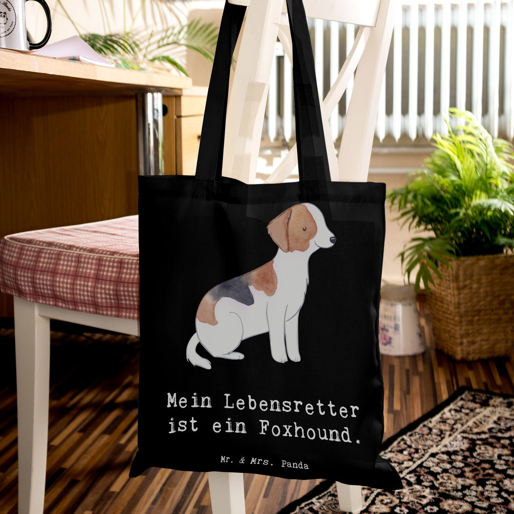 Tragetasche Foxhound Lebensretter Beuteltasche, Beutel, Einkaufstasche, Jutebeutel, Stoffbeutel, Tasche, Shopper, Umhängetasche, Strandtasche, Schultertasche, Stofftasche, Tragetasche, Badetasche, Jutetasche, Einkaufstüte, Laptoptasche, Hund, Hunderasse, Rassehund, Hundebesitzer, Geschenk, Tierfreund, Schenken, Welpe, Foxhound, Jagdhund, Laufhund