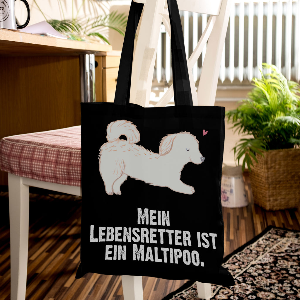 Tragetasche Maltipoo Lebensretter Beuteltasche, Beutel, Einkaufstasche, Jutebeutel, Stoffbeutel, Tasche, Shopper, Umhängetasche, Strandtasche, Schultertasche, Stofftasche, Tragetasche, Badetasche, Jutetasche, Einkaufstüte, Laptoptasche, Hund, Hunderasse, Rassehund, Hundebesitzer, Geschenk, Tierfreund, Schenken, Welpe, Maltipoo, Kreuzung, Mischling