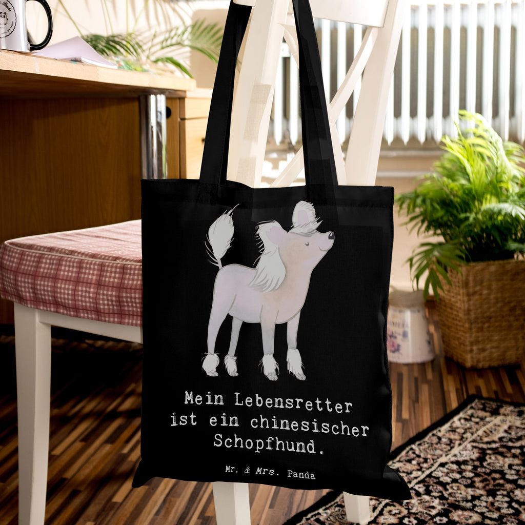 Tragetasche Chinesischer Schopfhund Lebensretter Beuteltasche, Beutel, Einkaufstasche, Jutebeutel, Stoffbeutel, Tasche, Shopper, Umhängetasche, Strandtasche, Schultertasche, Stofftasche, Tragetasche, Badetasche, Jutetasche, Einkaufstüte, Laptoptasche, Hund, Hunderasse, Rassehund, Hundebesitzer, Geschenk, Tierfreund, Schenken, Welpe, Chinesischer Schopfhund, Chinese Crested Dog